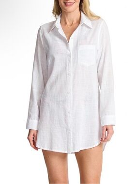 TOMMY BAHAMA Shoreline Cotton Relaxed Boyfriend Shirt Swim
Cover-Up